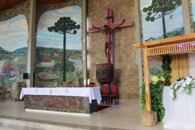 Missa com a chegada da Imagem marcou a abertura da programação religiosa da 37ª Festa em louvor a Nossa Senhora Aparecida em Laranjeiras do Sul